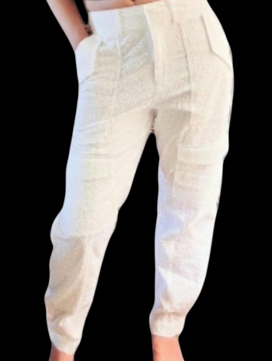 10 Crosby Derek Lam Pants - Derek Lam 10 Crosby Mila Floral Eyelet Utility Cropped Pants In White